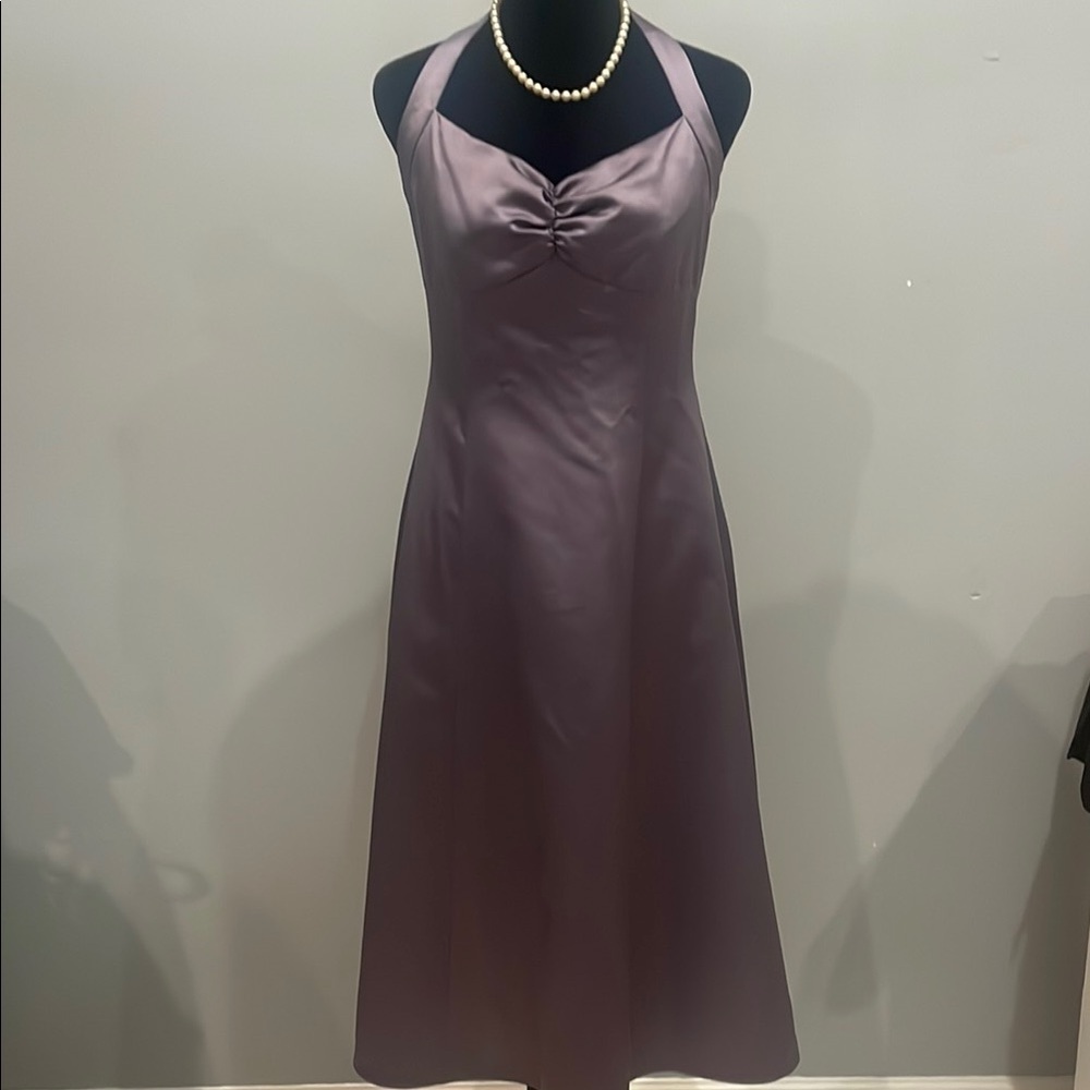 Elegant Plum purple Halter Dress /prom formal style